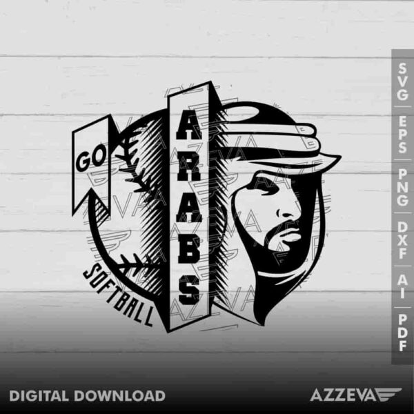 Arabs Softball SVG Design azzeva.com 22100597