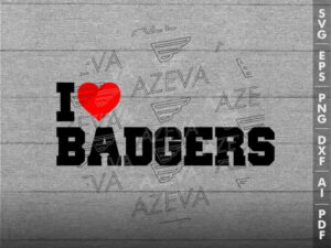 Badgers Heart SVG Design azzeva.com 22102532