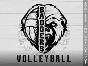 Badgers Volleyball SVG Design azzeva.com 22100361