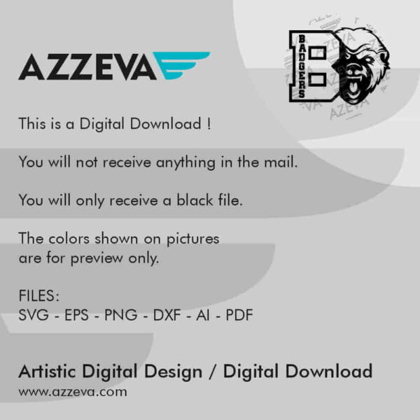 Badgers With B Letter SVG Design Read me azzeva.com 22100367