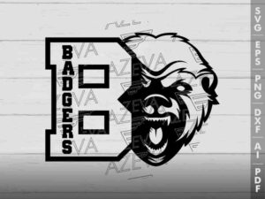 Badgers With B Letter SVG Design azzeva.com 22100367