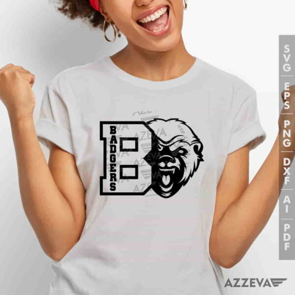 Badgers With B Letter SVG Tshirt Design azzeva.com 22100367