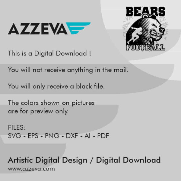 Bears Football SVG Design Read me azzeva.com 22100705