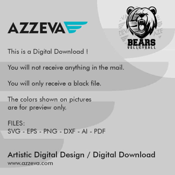 Bears Volleyball SVG Design Read me azzeva.com 22100048