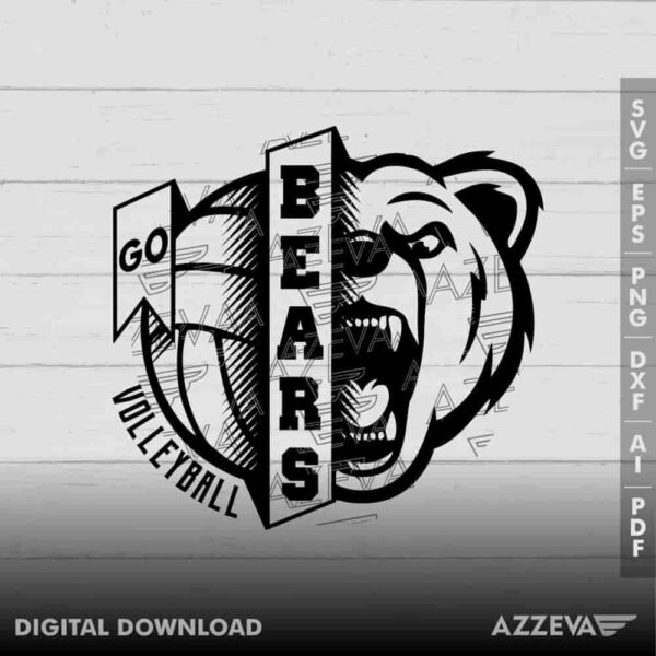 Bears Volleyball SVG Design azzeva.com 22100453