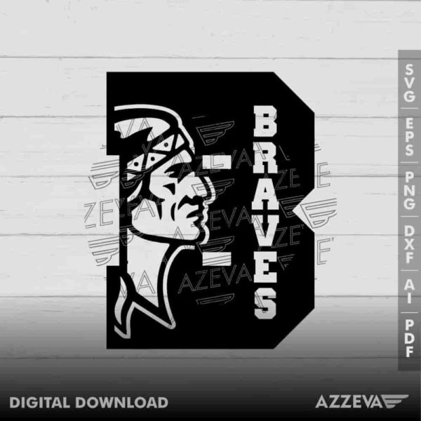 Braves In B Letter SVG Design azzeva.com 22100832