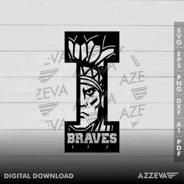 Braves In I Letter SVG Design azzeva.com 22104816