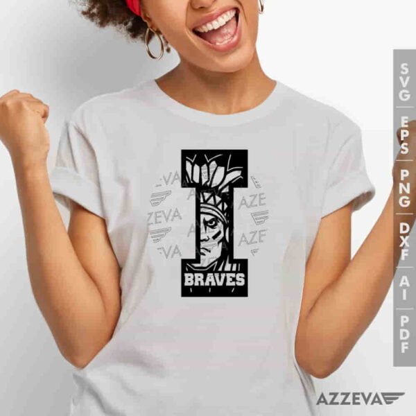 Braves In I Letter SVG Tshirt Design azzeva.com 22104816