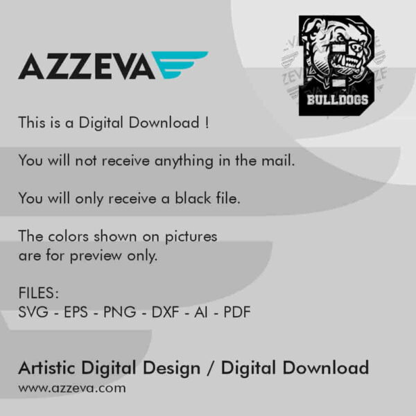Bulldogs In B Letter SVG Design Read me azzeva.com 22100846