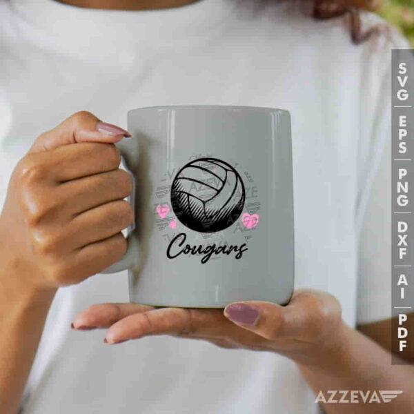 Cougars Volleyball Ball SVG Mug Design azzeva.com 22100304