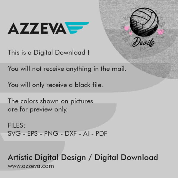 Devils Volleyball Ball SVG Design Read me azzeva.com 22100308