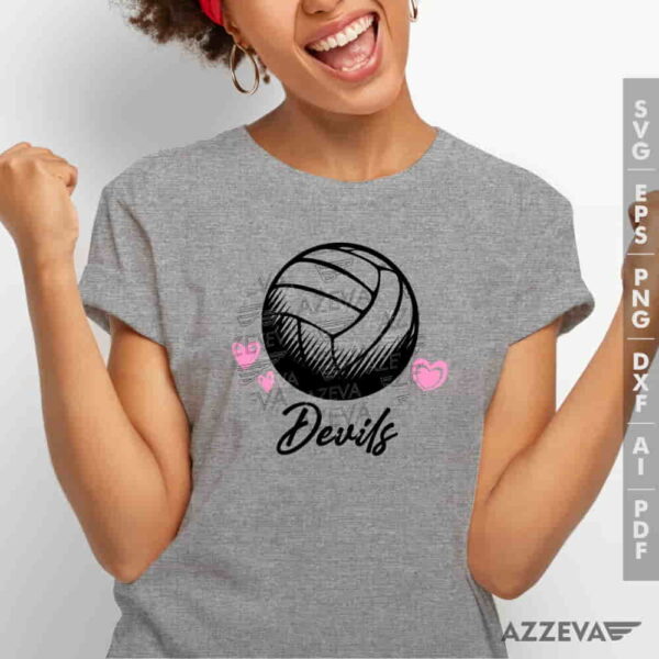Devils Volleyball Ball SVG Tshirt Design azzeva.com 22100308