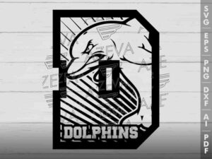 Dolphins In D Letter SVG Design azzeva.com 22100290