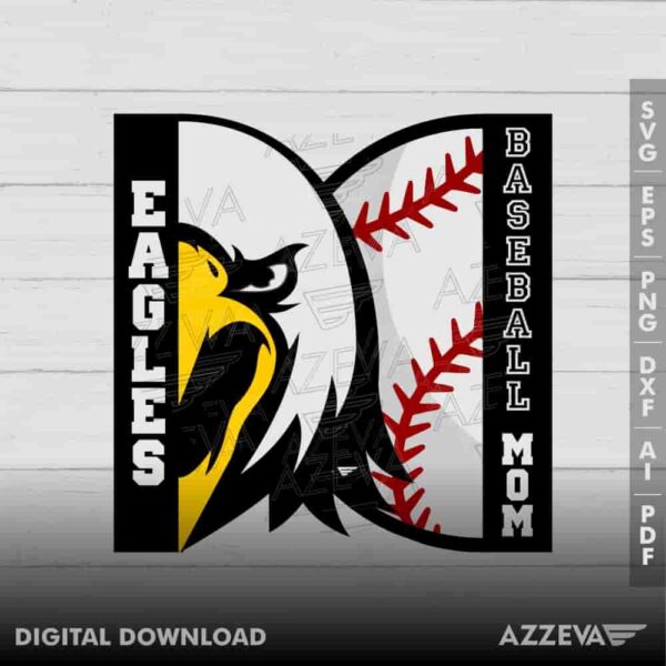 Eagles Baseball Mom SVG Design azzeva.com 22105074