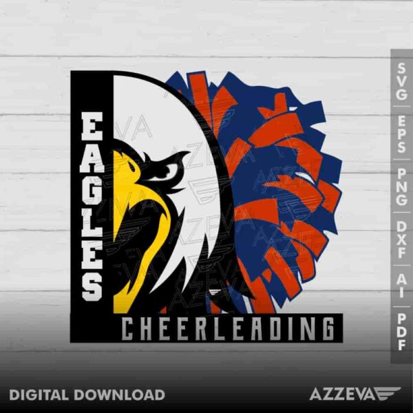 Eagles Cheerleading Blue And Orange SVG Design azzeva.com 22105134