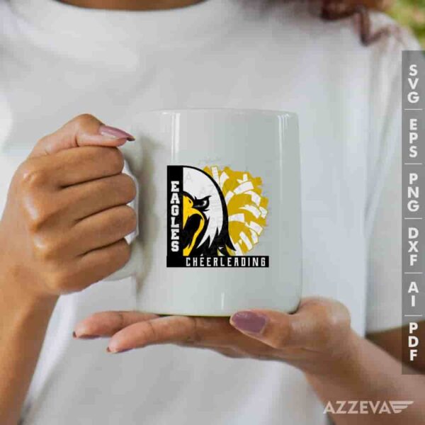 Eagles Cheerleading Yellow And Whit SVG Mug Design azzeva.com 22105133