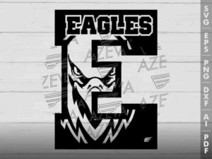 Eagles In E Letter SVG Design azzeva.com 22100279
