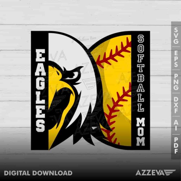 Eagles Softball Mom SVG Design azzeva.com 22105088