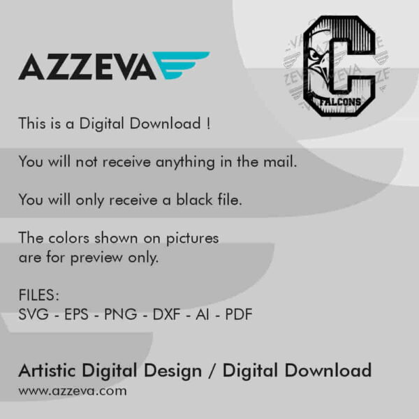 Falcons In C Letter SVG Design Read me azzeva.com 22100900