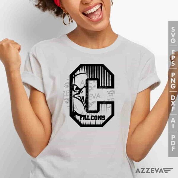 Falcons In C Letter SVG Tshirt Design azzeva.com 22100900