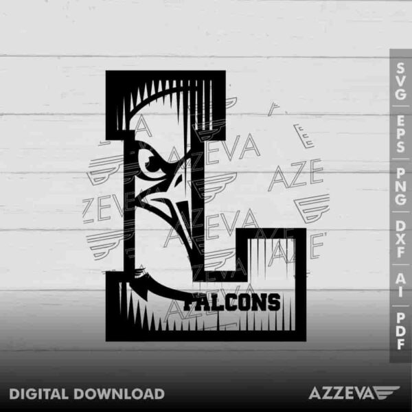 Falcons In L Letter SVG Design azzeva.com 22100909