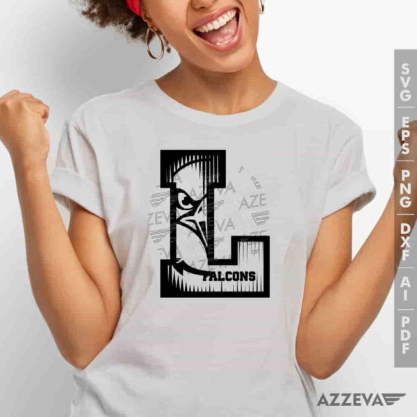 Falcons In L Letter SVG Tshirt Design azzeva.com 22100909