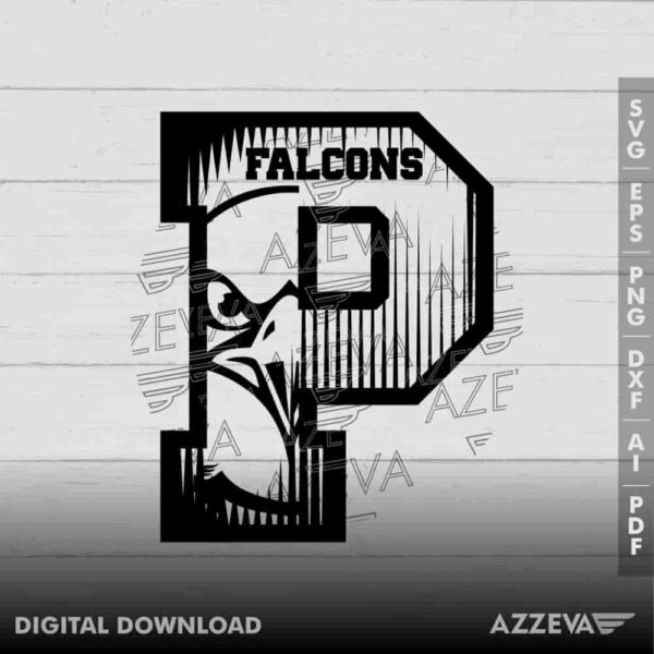 Falcons In P Letter SVG Design azzeva.com 22100913