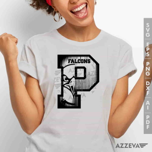 Falcons In P Letter SVG Tshirt Design azzeva.com 22100913