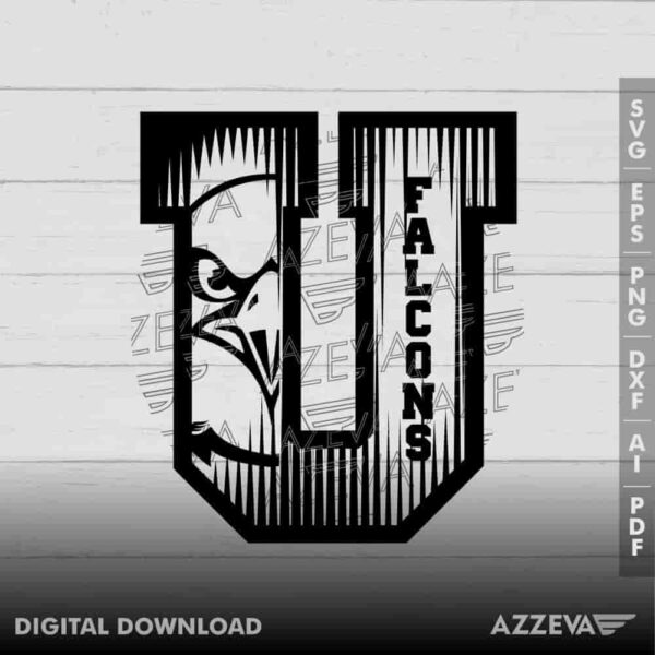 Falcons In U Letter SVG Design azzeva.com 22100918