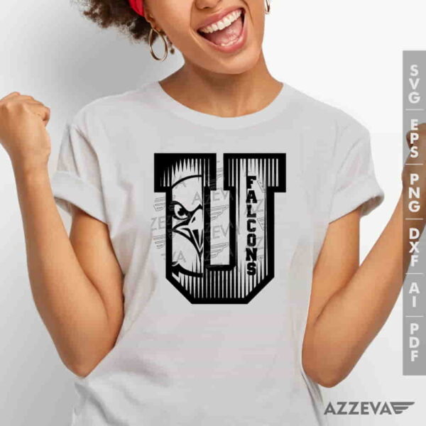 Falcons In U Letter SVG Tshirt Design azzeva.com 22100918