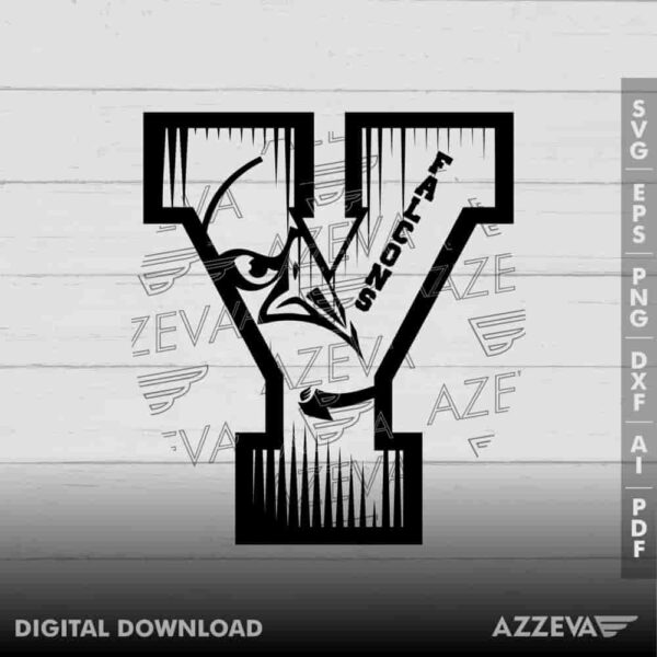 Falcons In Y Letter SVG Design azzeva.com 22100922