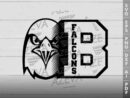 Falcons With B Letter SVG Design azzeva.com 22100946