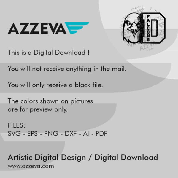 Falcons With D Letter SVG Design Read me azzeva.com 22100948