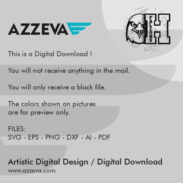 Falcons With H Letter SVG Design Read me azzeva.com 22100952
