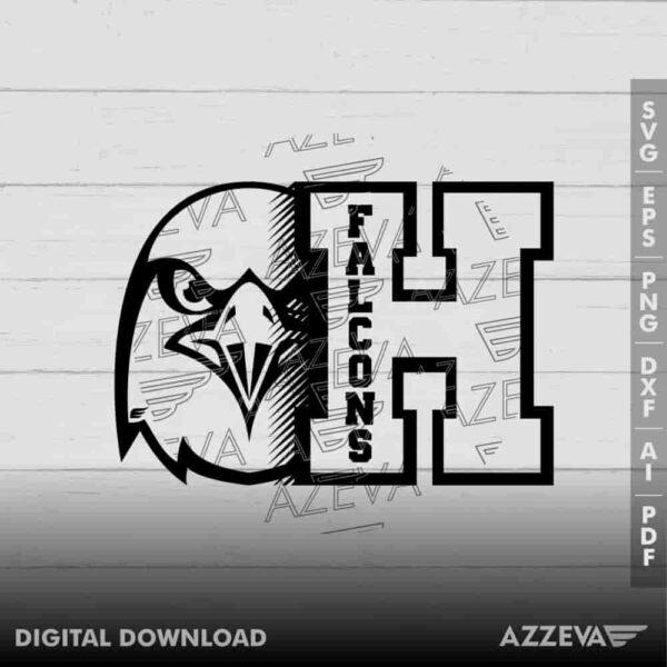Falcons With H Letter SVG Design azzeva.com 22100952