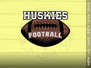 Huskies Football Ball SVG Design azzeva.com 22104786