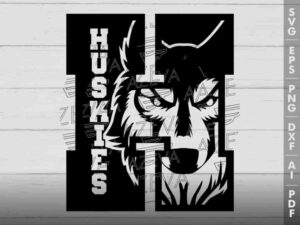 Huskies In H Letter SVG Design azzeva.com 22100423