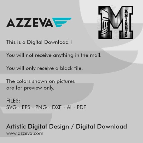 Knights In M Letter SVG Design Read me azzeva.com 22105498