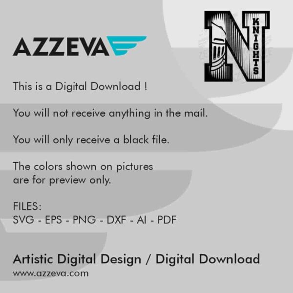 Knights In N Letter SVG Design Read me azzeva.com 22105499