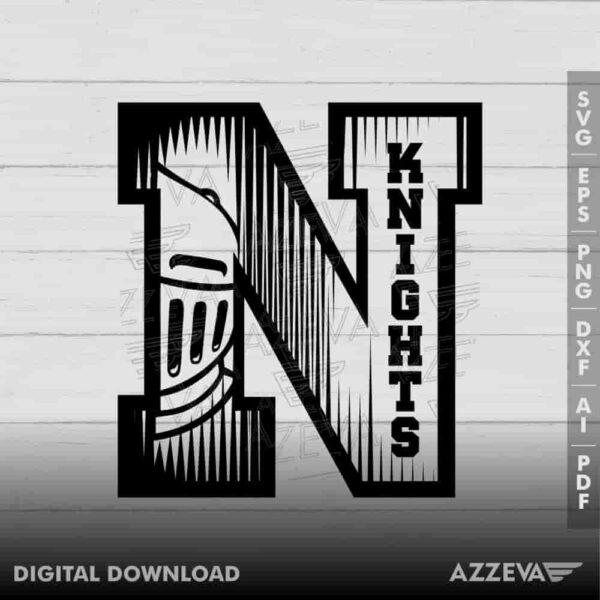 Knights In N Letter SVG Design azzeva.com 22105499