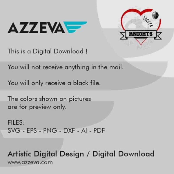 Knights Soccer Heart SVG Design Read me azzeva.com 22105484