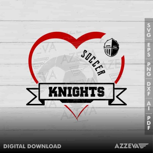 Knights Soccer Heart SVG Design azzeva.com 22105484