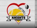 Knights Softball Heart SVG Design azzeva.com 22105483