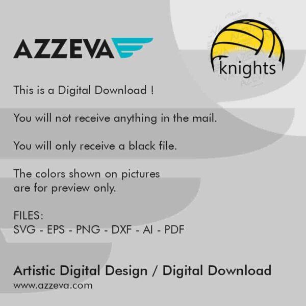 Knights Volleyball SVG Design Read me azzeva.com 22105526