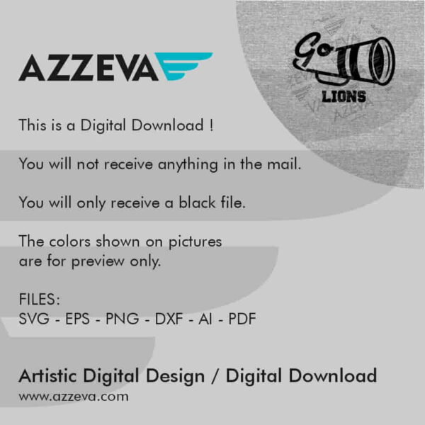 Lions Go Megaphone SVG Design Read me azzeva.com 22100738