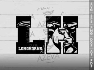 Longhorns In Lh Letters SVG Design azzeva.com 22100382