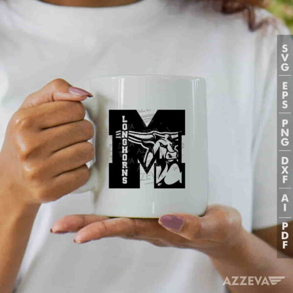 Longhorns In M Letter SVG Mug Design azzeva.com 22100814