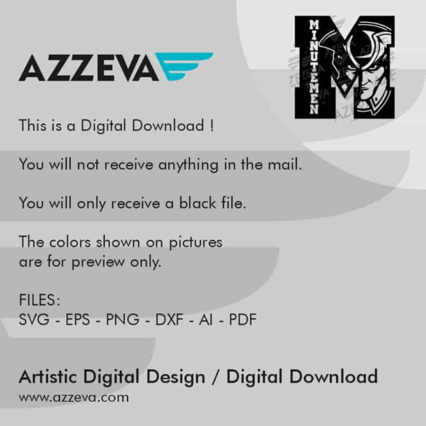 Minutemen In M Letter SVG Design Read me azzeva.com 22100431