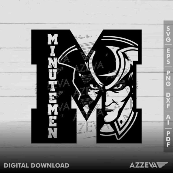 Minutemen In M Letter SVG Design azzeva.com 22100431