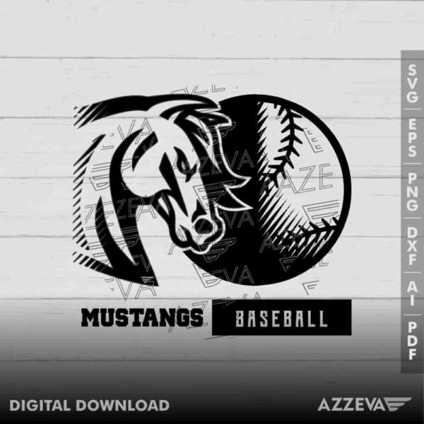 Mustangs Baseball SVG Design azzeva.com 22100088